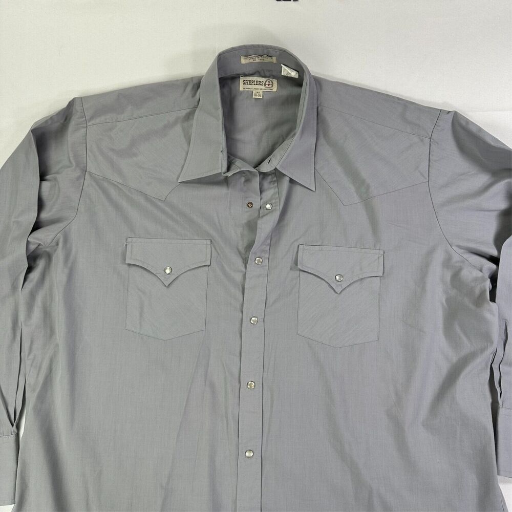Vintage Sheplers Western Cowboy Pearl Snap‎ Long Sleeve Shirt Men's 18-35
